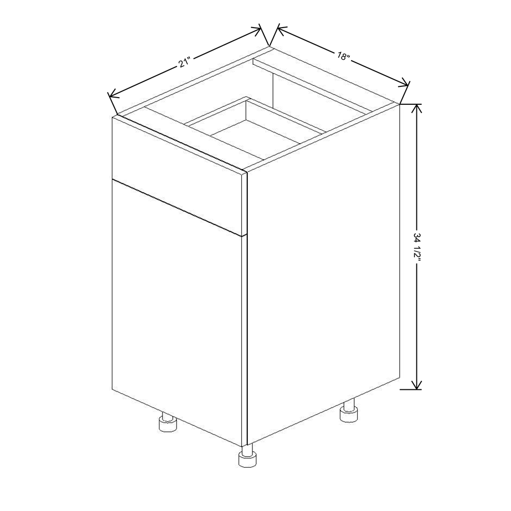 Fabuwood Illume Tuscany Olmo 3  18"W Single Door