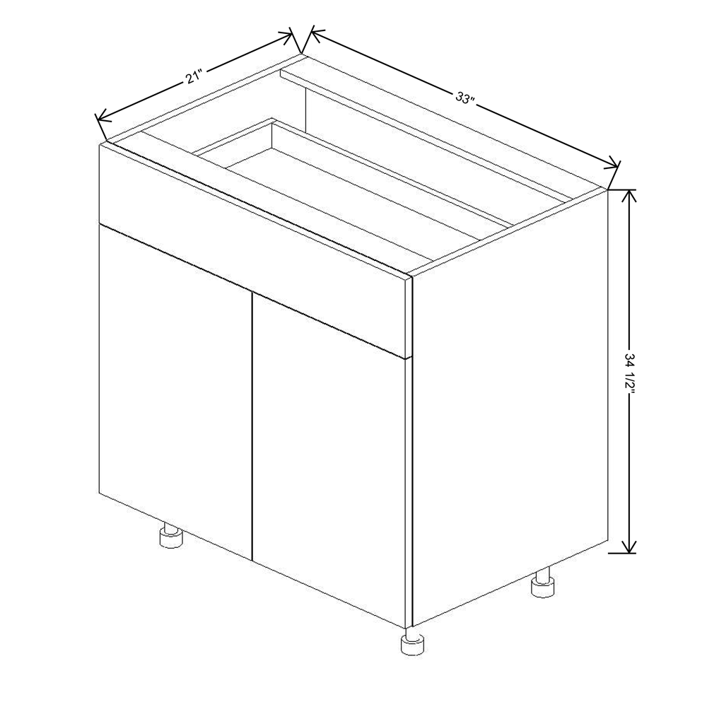 Fabuwood Illume Catalina Como Ash 2 33"W Double Door & Drawer