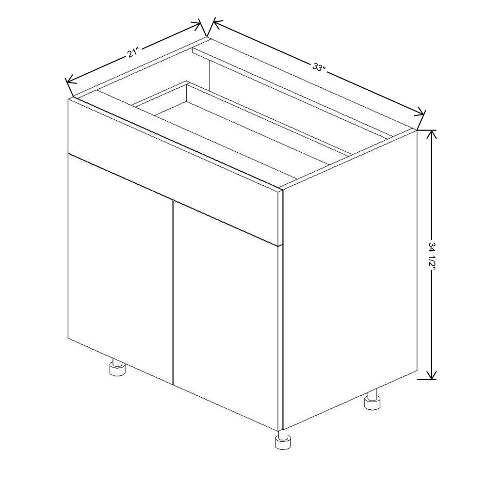 Fabuwood Illume Catalina Bianco Gloss 2 33"W Double Door & Drawer