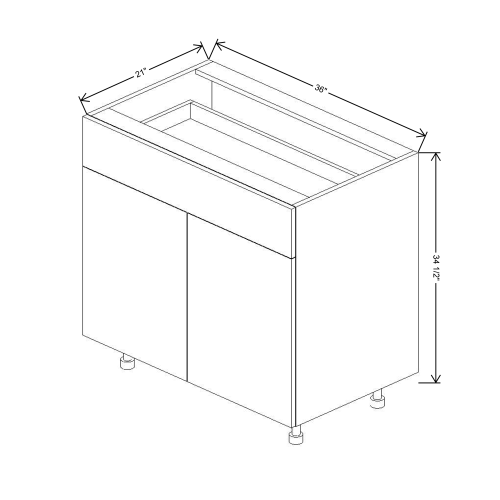 Fabuwood Illume Catalina Como Ash 2 36"W Double Door & Drawer