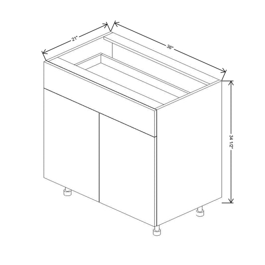 Fabuwood Illume Tuscany Nocce 3  36"W Double Door & Drawer