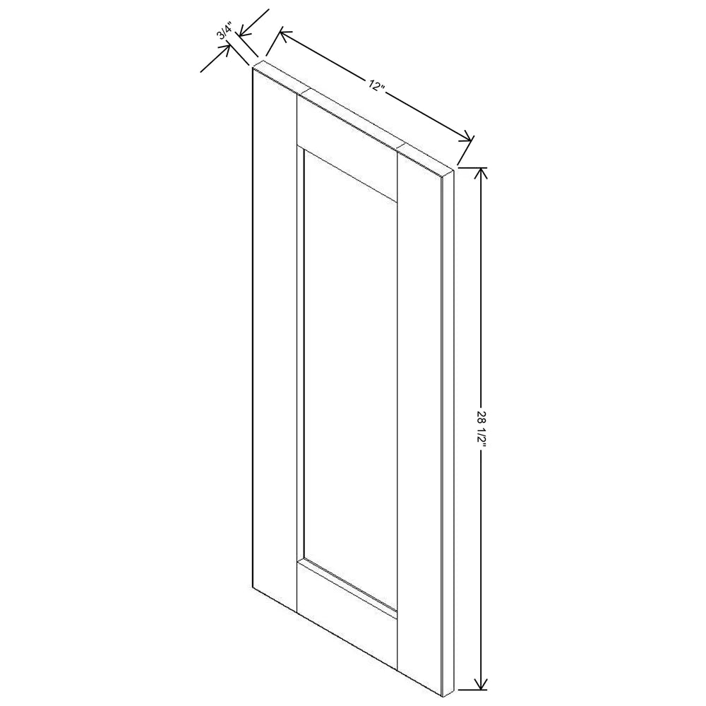 J&K White Shaker S8 Vanity Drawer Front 12" W x 28 1/2" H x 3/4" D