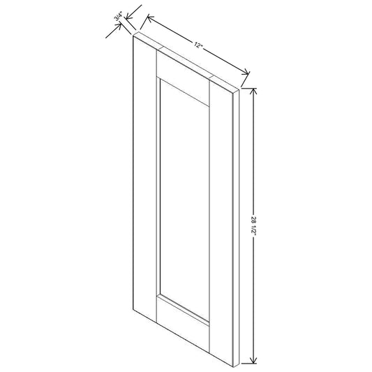 J&K White Shaker S8 Vanity Drawer Front 12" W x 28 1/2" H x 3/4" D