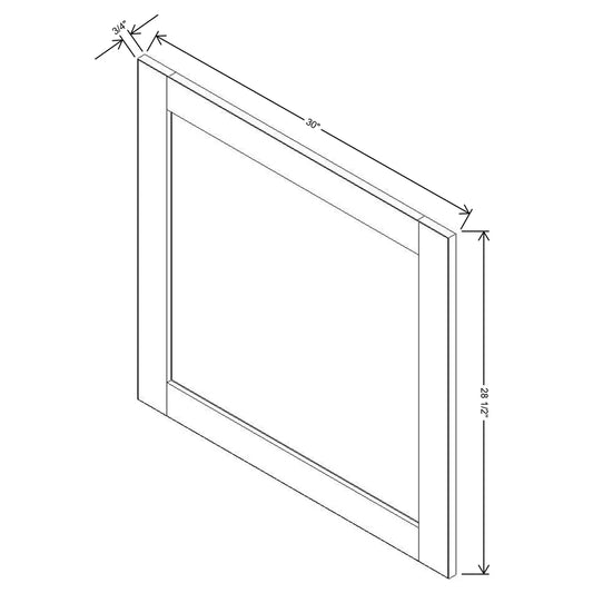 J&K White Shaker S8 Vanity Drawer Front A 30" W x 28 1/2" H