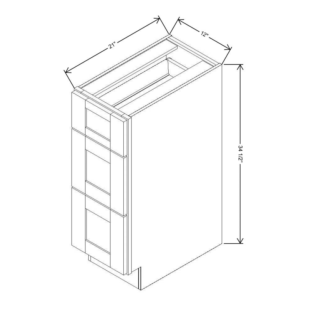 Fabuwood Quest Metro Java 12"W X 34 1/2"H  Vanity Drawer Base