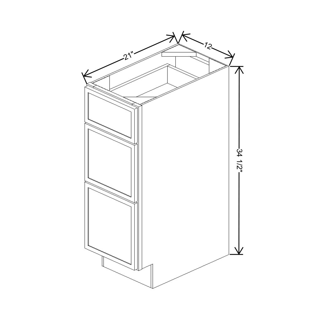 Cubitac Basic Oxford Pastel 12"W X 21"D Vanity Drawer Base Cabinet