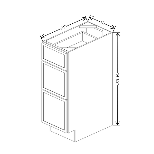 Cubitac Basic Oxford Pastel 12"W X 21"D Vanity Drawer Base Cabinet