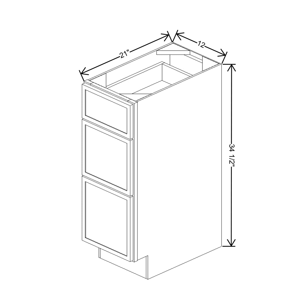 Cubitac Imperial Artisan Moss 12" W X 21" D Vanity Drawer Base Cabinet