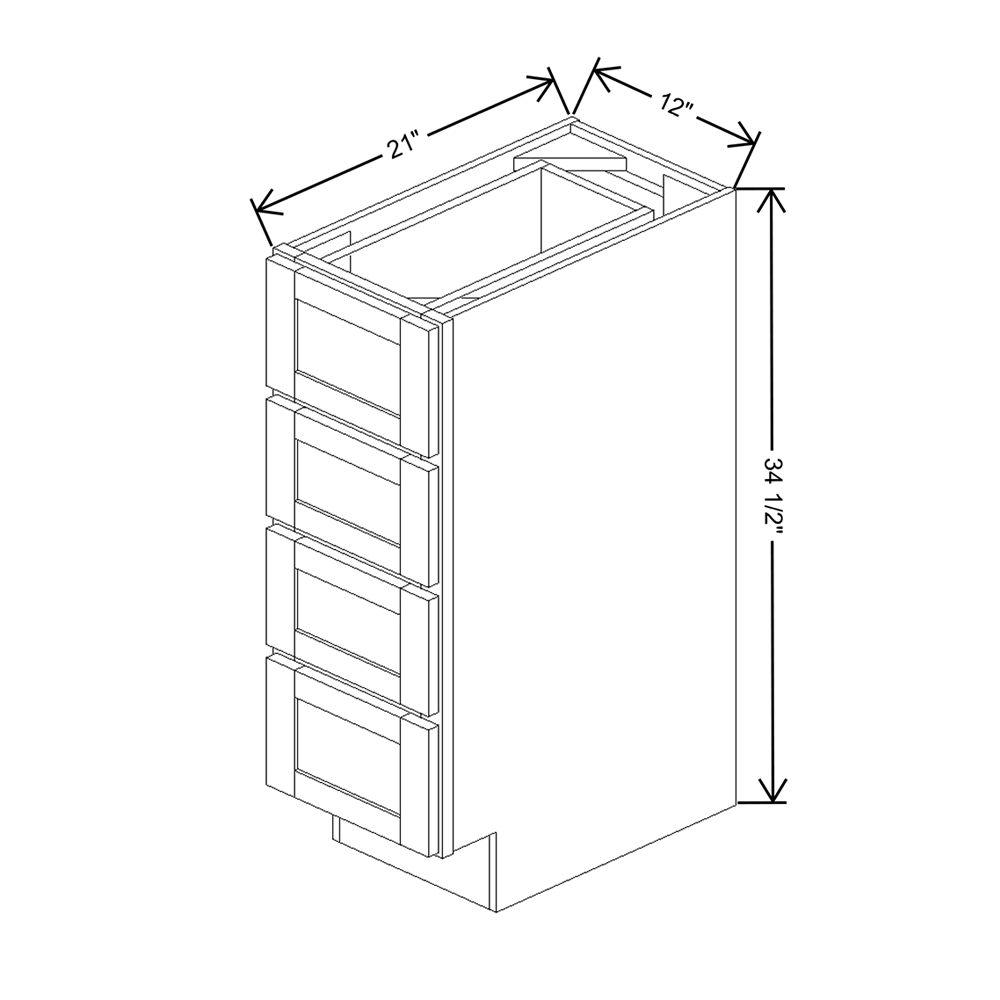 Wolf Classic Hanover White Paint 12"W Vanity Drawer Base