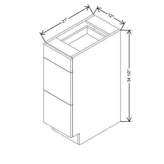 CNC Classic Broadway Silk 12" W Vanity Drawer Base Cabinet