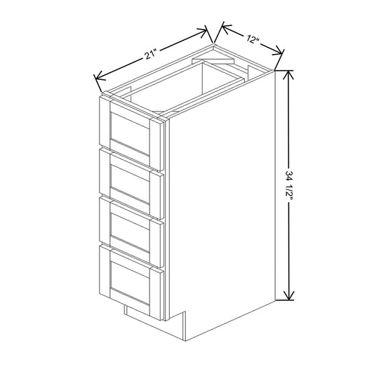 Wolf Classic Dartmouth White Paint 12"W Vanity Drawer Base