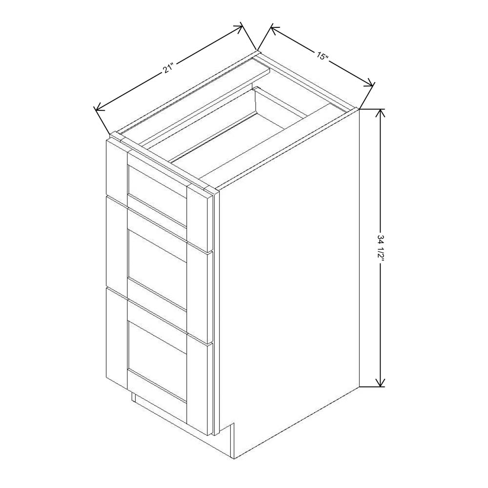 Fabuwood Quest Metro Frost 15"W X 34 1/2"H  Vanity Drawer Base