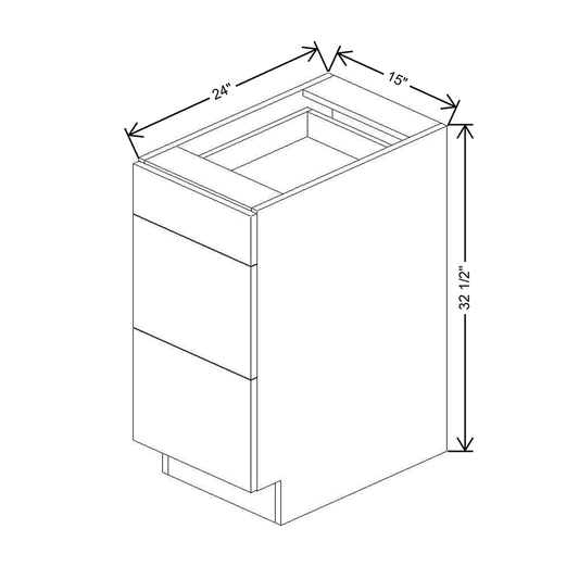 CNC Classic Broadway Graphite 15" W Vanity Drawer Base Cabinet
