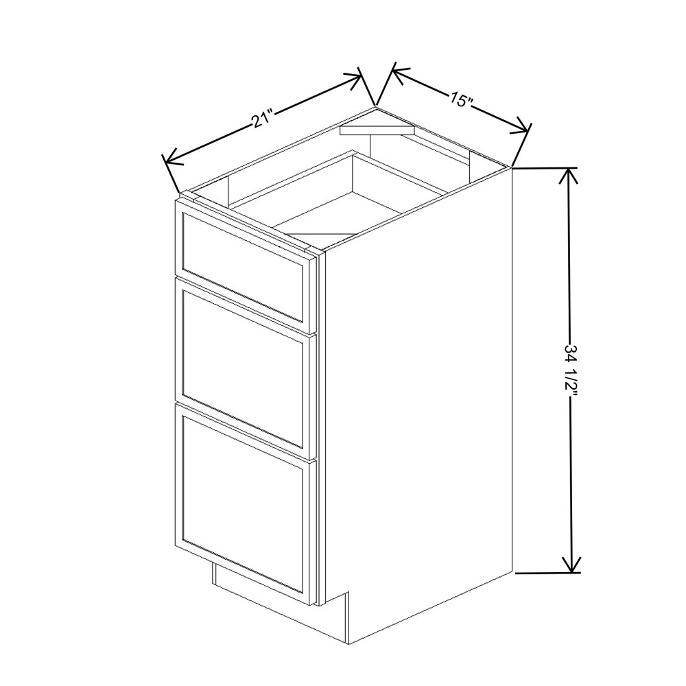 Cubitac Imperial Madison Dusk Vanity 15"W Drawer Base Cabinet