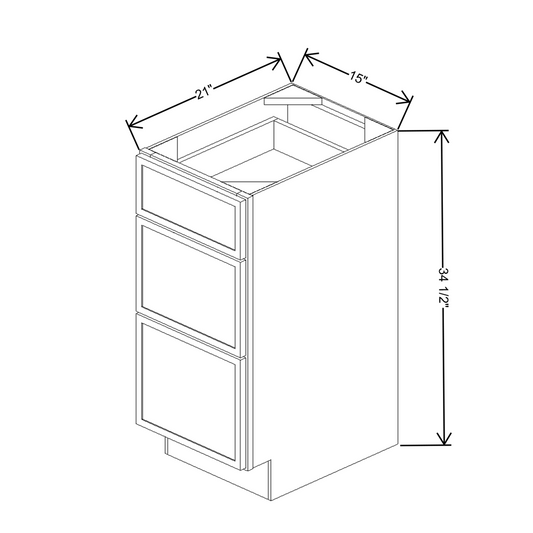 Cubitac Basic Oxford Pastel 15"W X 21"D Vanity Drawer Base Cabinet