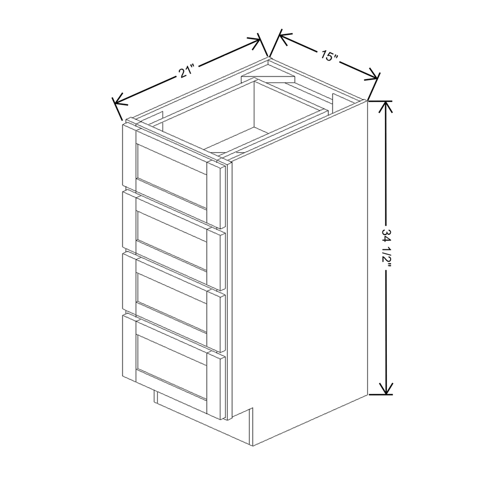 Wolf Classic Dartmouth 5-piece Biscayne Paint 15"W Vanity Drawer Base