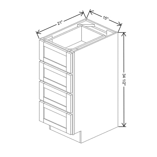 Wolf Classic Hanover White Paint 15"W Vanity Drawer Base
