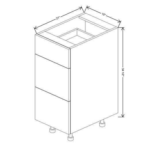 Fabuwood Illume Tuscany Olmo 3  15"W 3 Drawer Base
