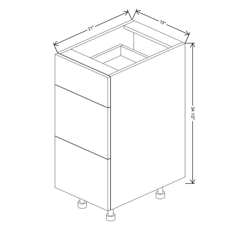 Fabuwood Illume Catalina Olmo 3 15"W 3 Drawer Base