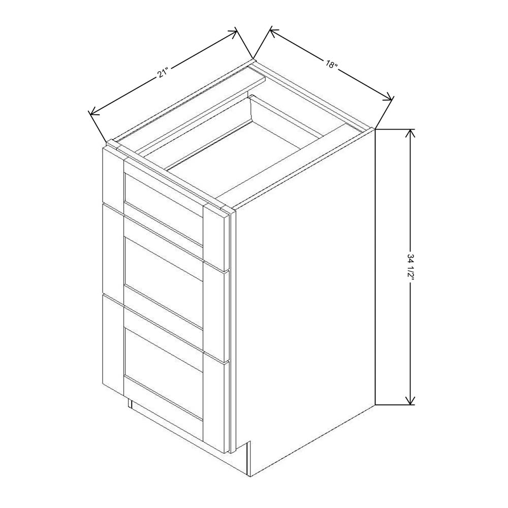 Fabuwood Allure Luna Kona 18"W X 34 1/2"H  Vanity Drawer Base