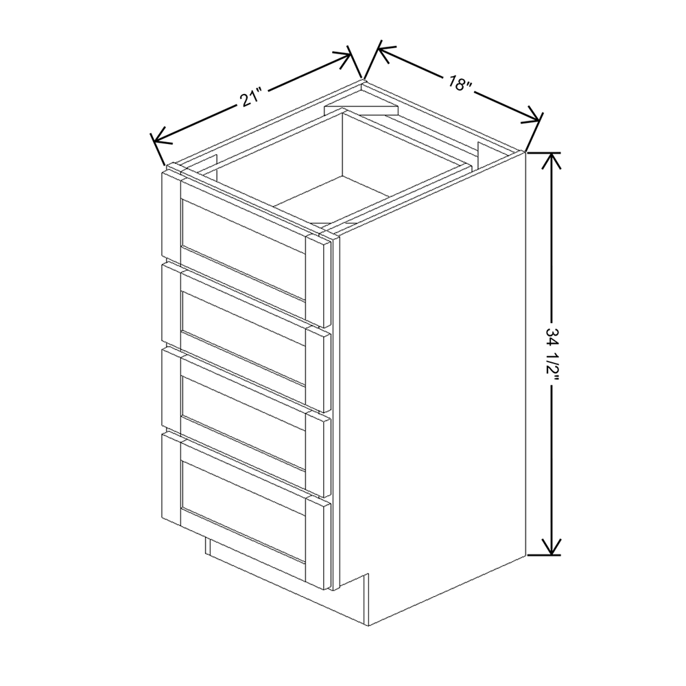 Wolf Classic Grove White Paint 18"W Vanity Drawer Base