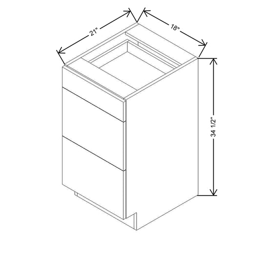 CNC Classic Broadway Silk 18" W Vanity Drawer Base Cabinet
