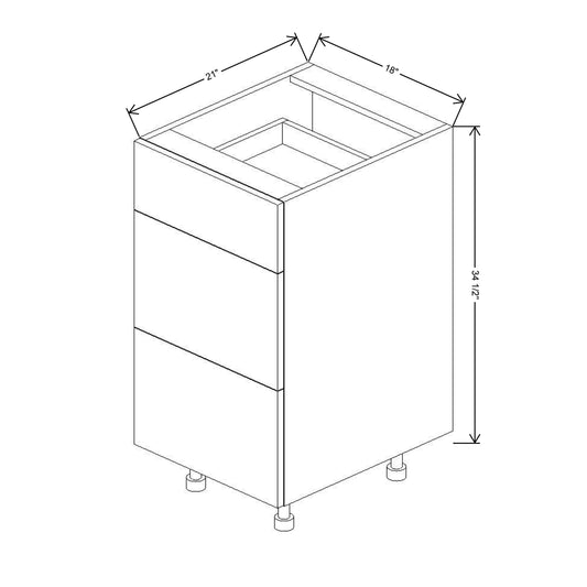 Fabuwood Illume Catalina Bianco Matte 18"W 3 Drawer Base