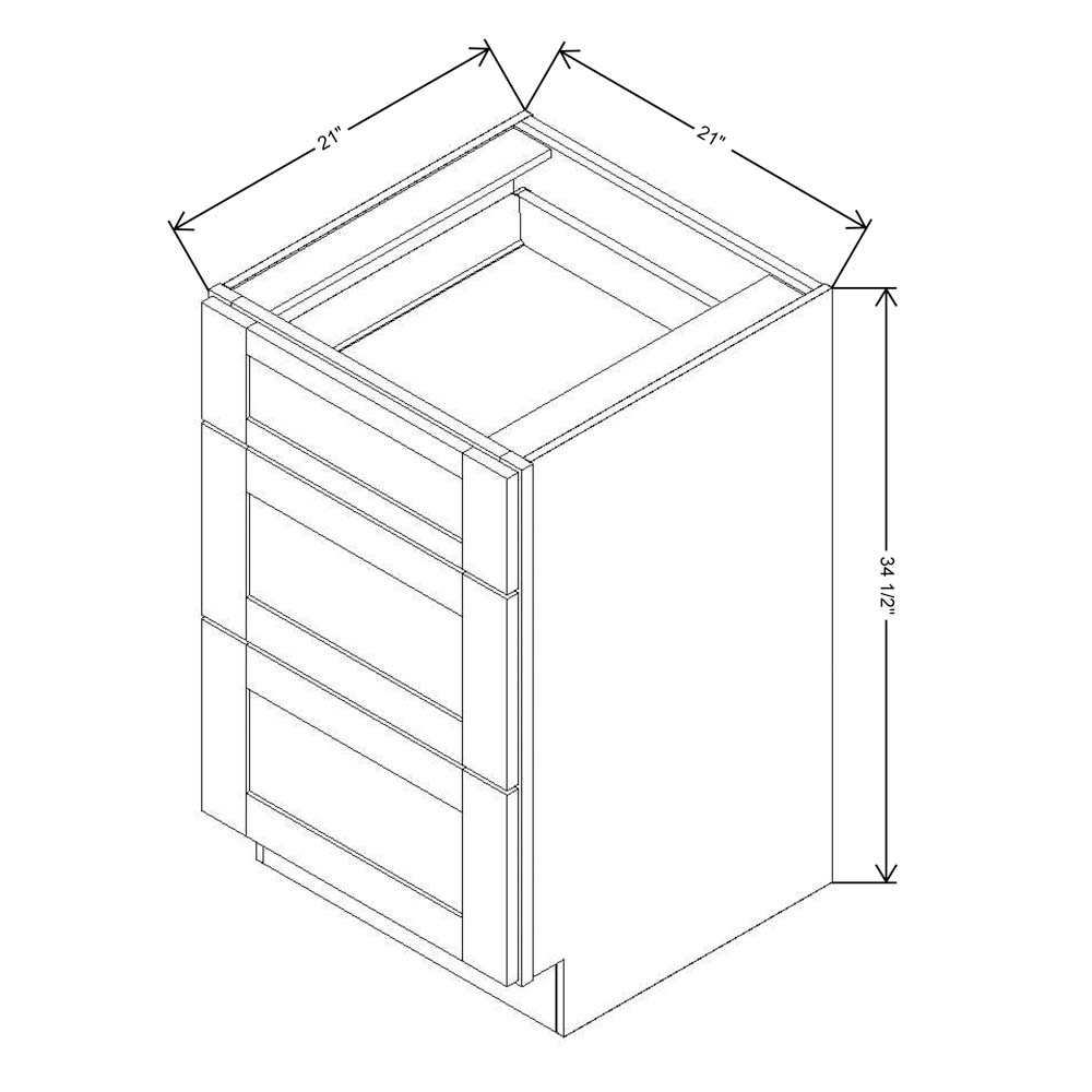 Fabuwood Allure Galaxy Frost 21"W X 34 1/2"H  Vanity Drawer Base