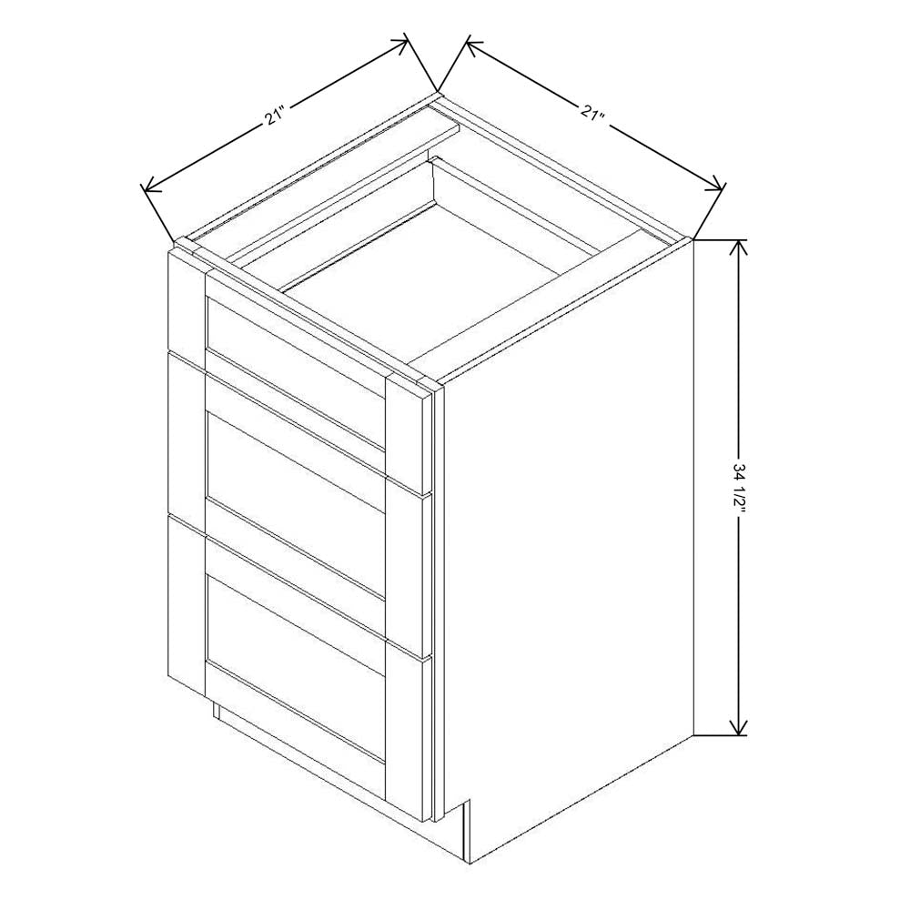 Fabuwood Allure Onyx Frost  21"W X 34 1/2"H  Vanity Drawer Base