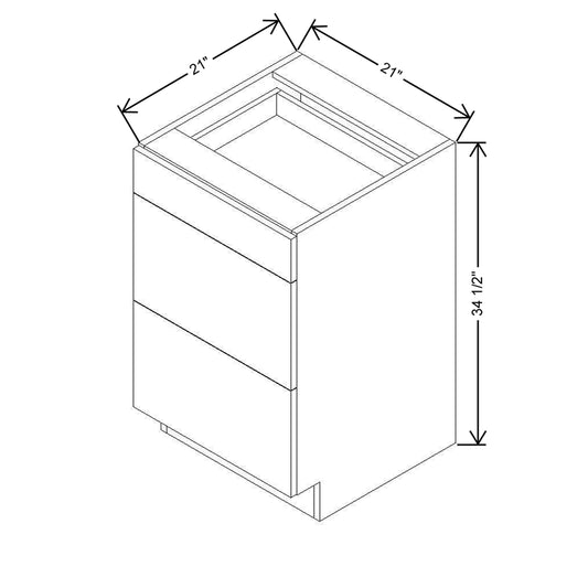 CNC Classic Broadway Silk 21" W Vanity Drawer Base Cabinet