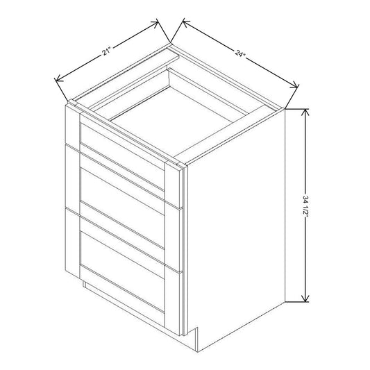 Fabuwood Allure Nexus Frost 24"W X 34 1/2"H  Vanity Drawer Base