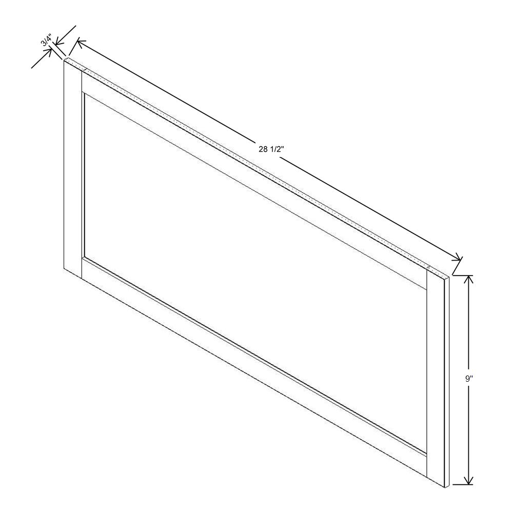 J&K Creme Glazed A7 Vanity Drawer Front 09" W x 28 1/2" H