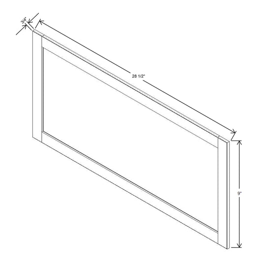 J&K Greige K3 Vanity Drawer Front 09" W x 28 1/2" H