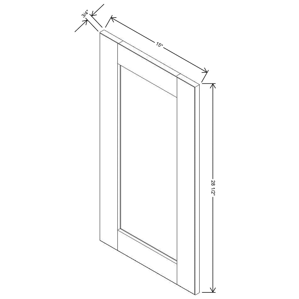 J&K Mahogany J5 Vanity Drawer Front 15" W x 28 1/2" H