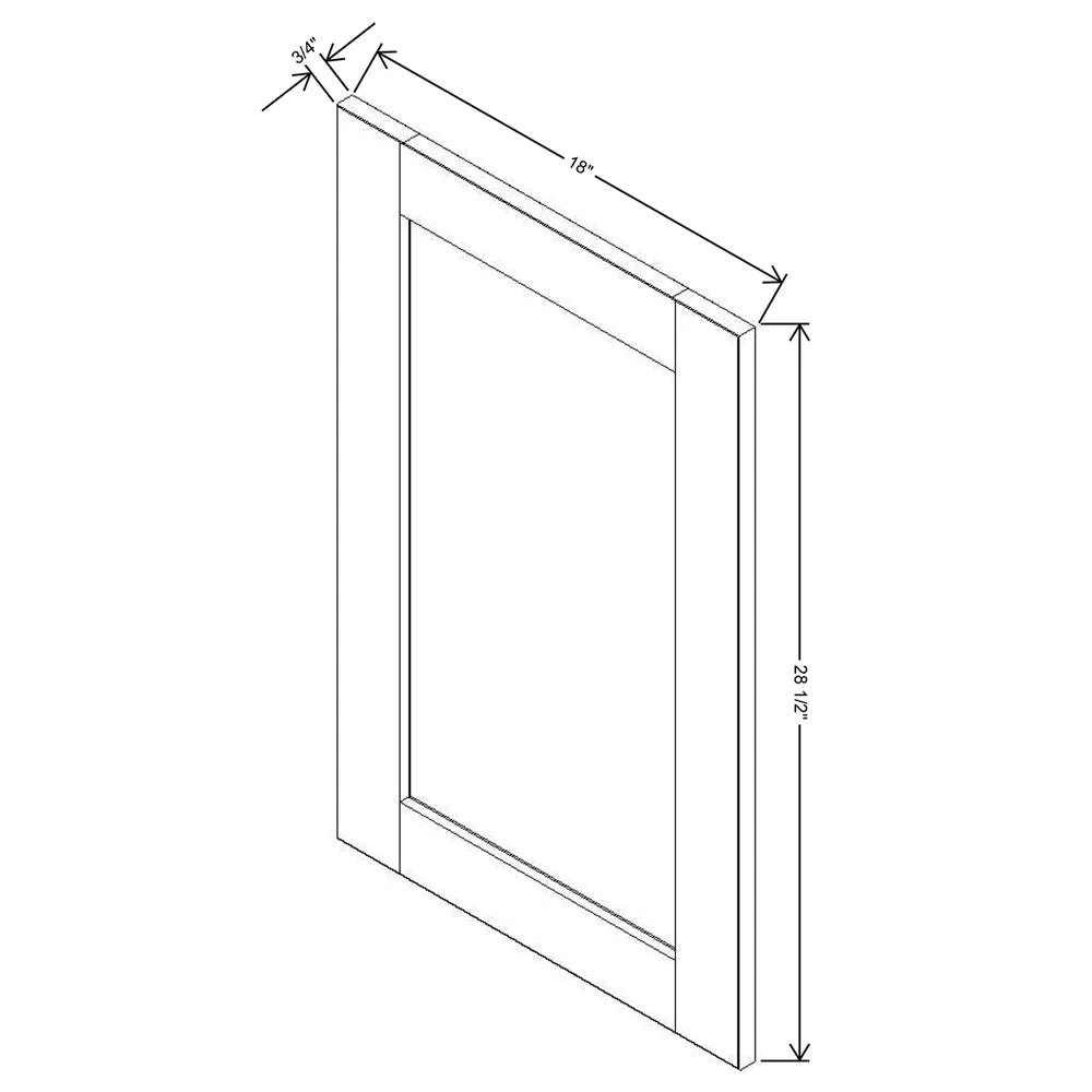 J&K Espresso K8 Vanity Drawer Front 18" W x 28 1/2" H