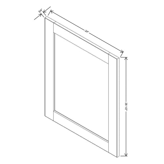 J&K White Shaker S8 Vanity Drawer Front 24" W x 28 1/2" H