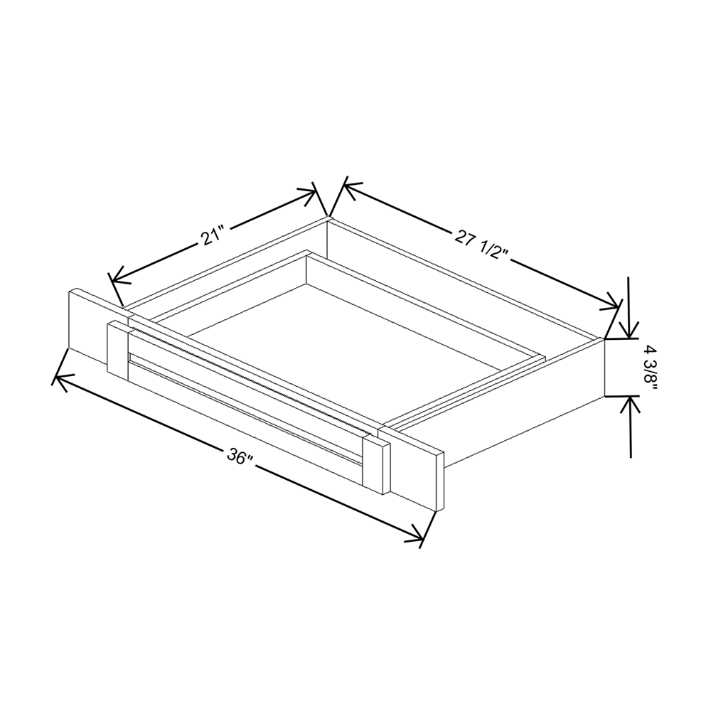 Wolf Classic Dartmouth 5-piece Biscayne Paint 36"W Knee Desk Drawer (Drawer is ALWAYS Slab)