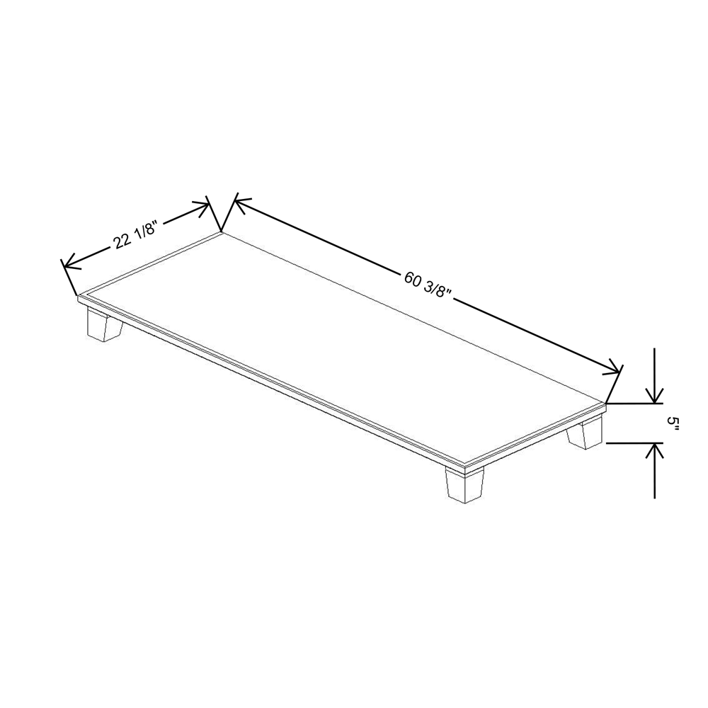 Fabuwood Allure Imperio Dove 60"W & 22"D Vera Platform With Taper Feet For V60