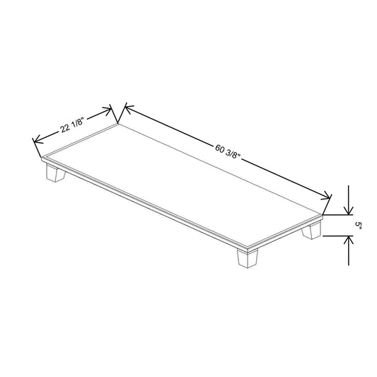 Fabuwood Allure Imperio Dove 60"W & 22"D Vera Platform With Taper Feet For V60