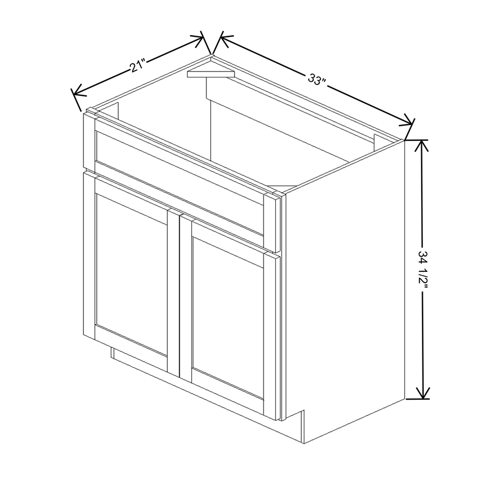 Wolf Classic Grove Terrain Stain 33"W Vanity Sink Base