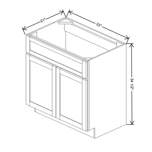 Wolf Classic Grove White Paint 33"W Vanity Sink Base