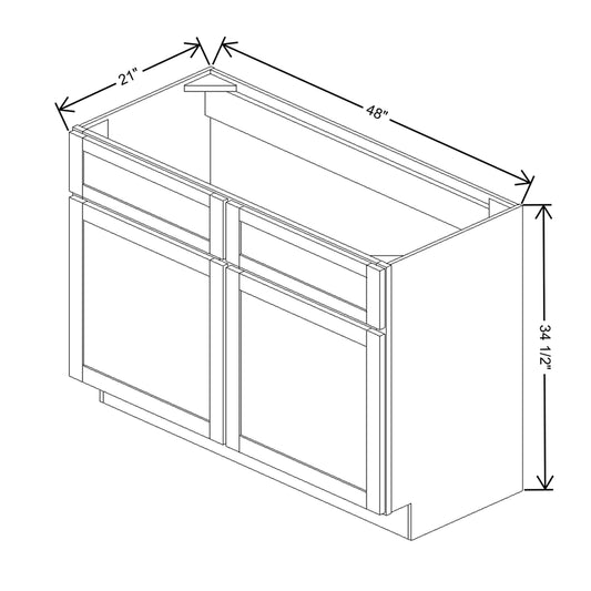 Wolf Classic Dartmouth 5-piece Biscayne Paint 48"W Vanity Sink Base