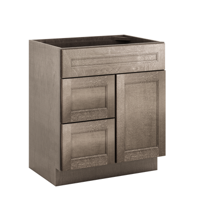 Vanity Sink Base Cabinet with Left Drawers 30 W x 21 D x 34 H - Milan Slate