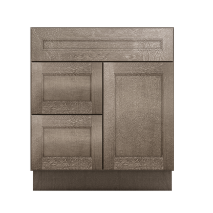 Vanity Sink Base Cabinet with Left Drawers 30 W x 21 D x 34 H - Milan Slate