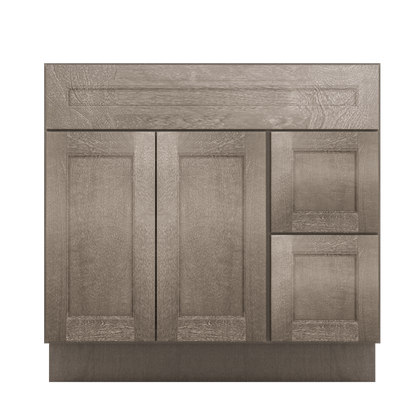 Vanity Sink Base Cabinet with Right Drawers 36 W x 21 D x 34 H - Milan Slate