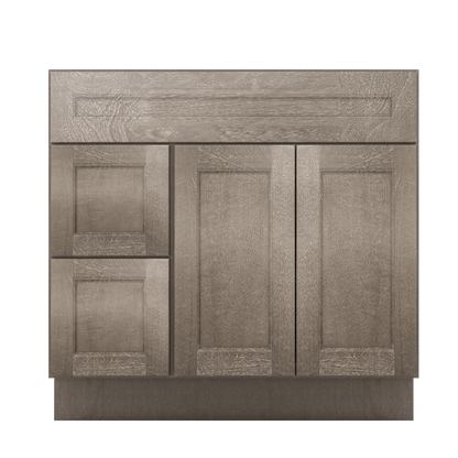 Vanity Sink Base Cabinet with Left Drawers 36 W x 21 D x 34 H - Milan Slate