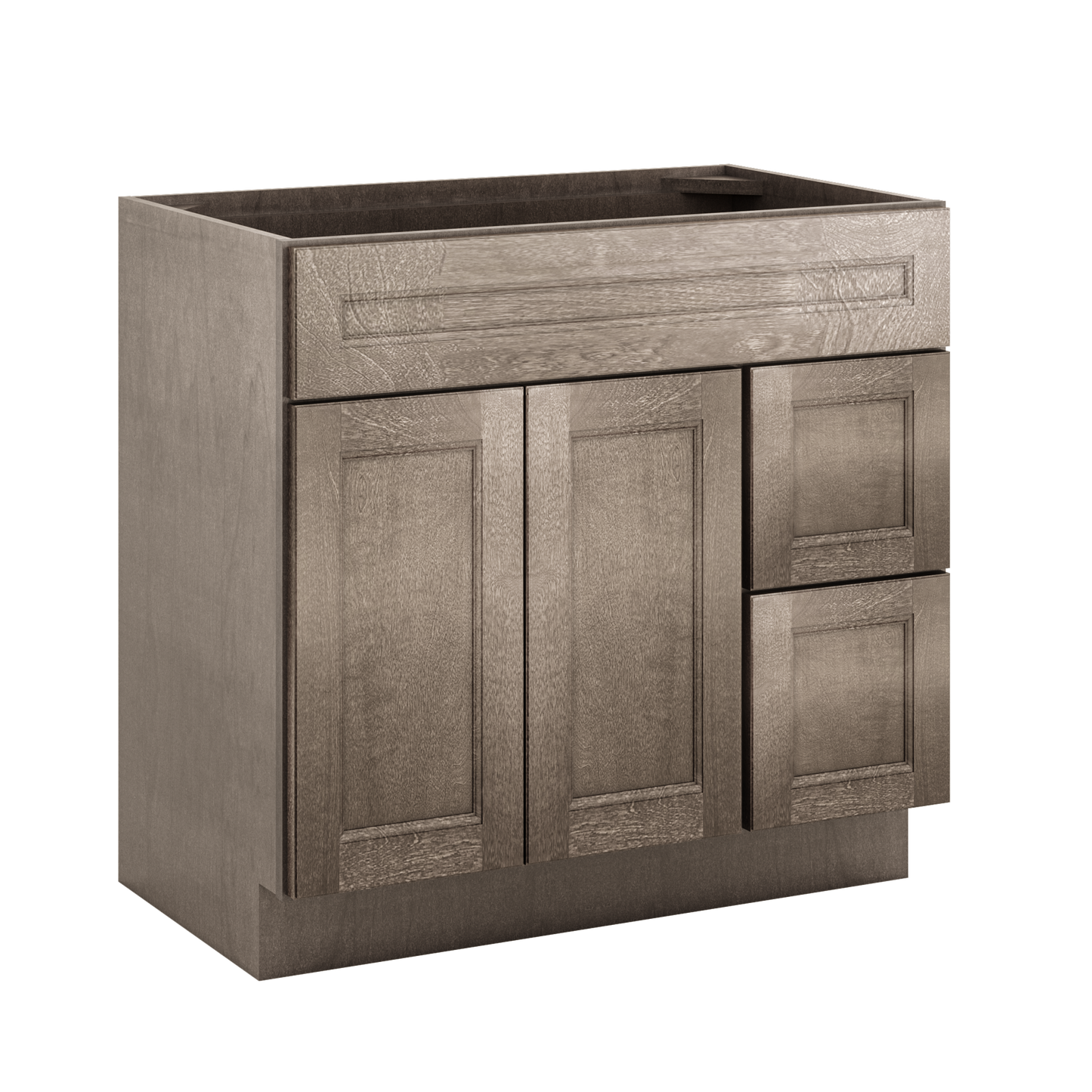 Vanity Sink Base Cabinet with Right Drawers 36 W x 21 D x 34 H - Milan Slate