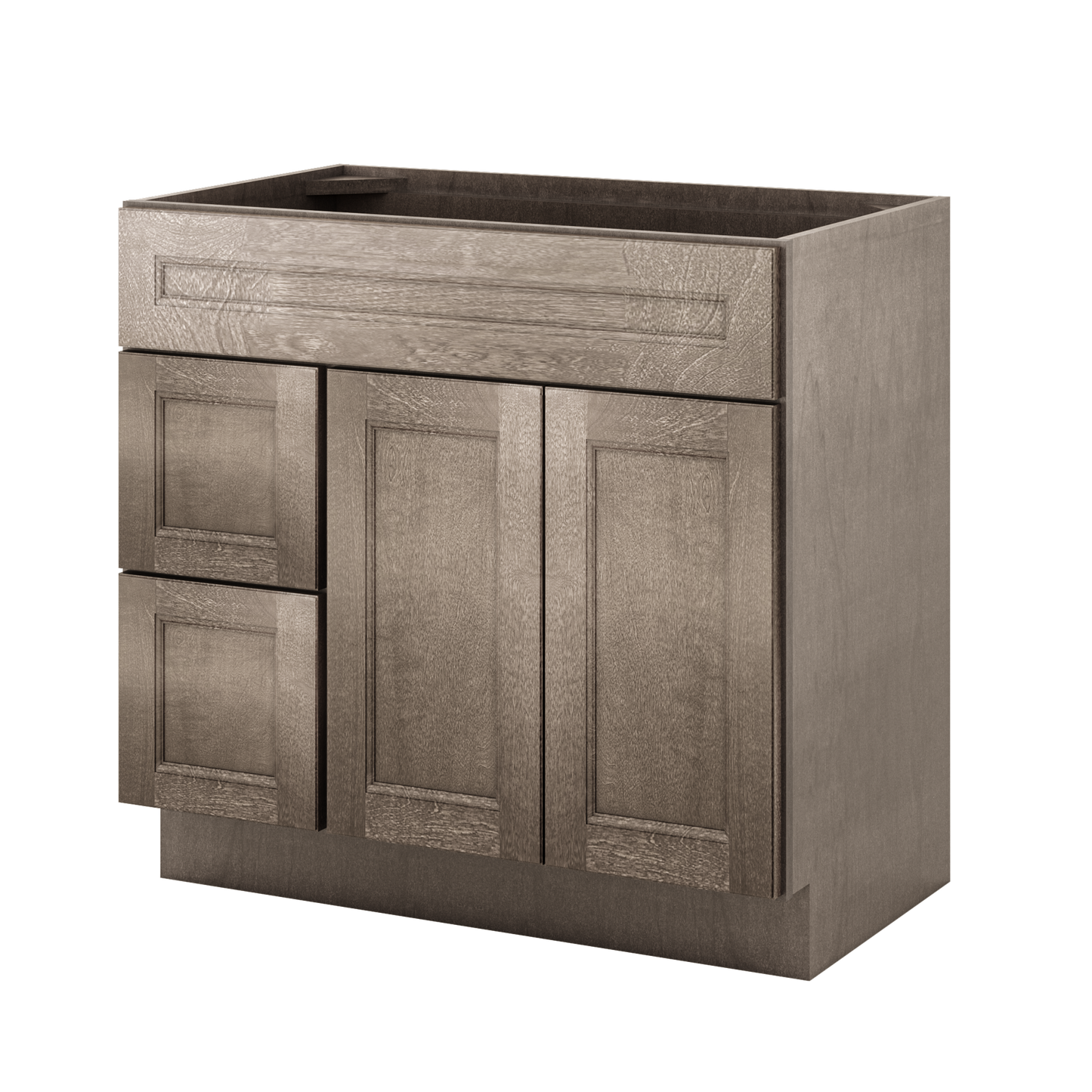 Vanity Sink Base Cabinet with Left Drawers 36 W x 21 D x 34 H - Milan Slate