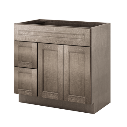 Vanity Sink Base Cabinet with Left Drawers 36 W x 21 D x 34 H - Milan Slate