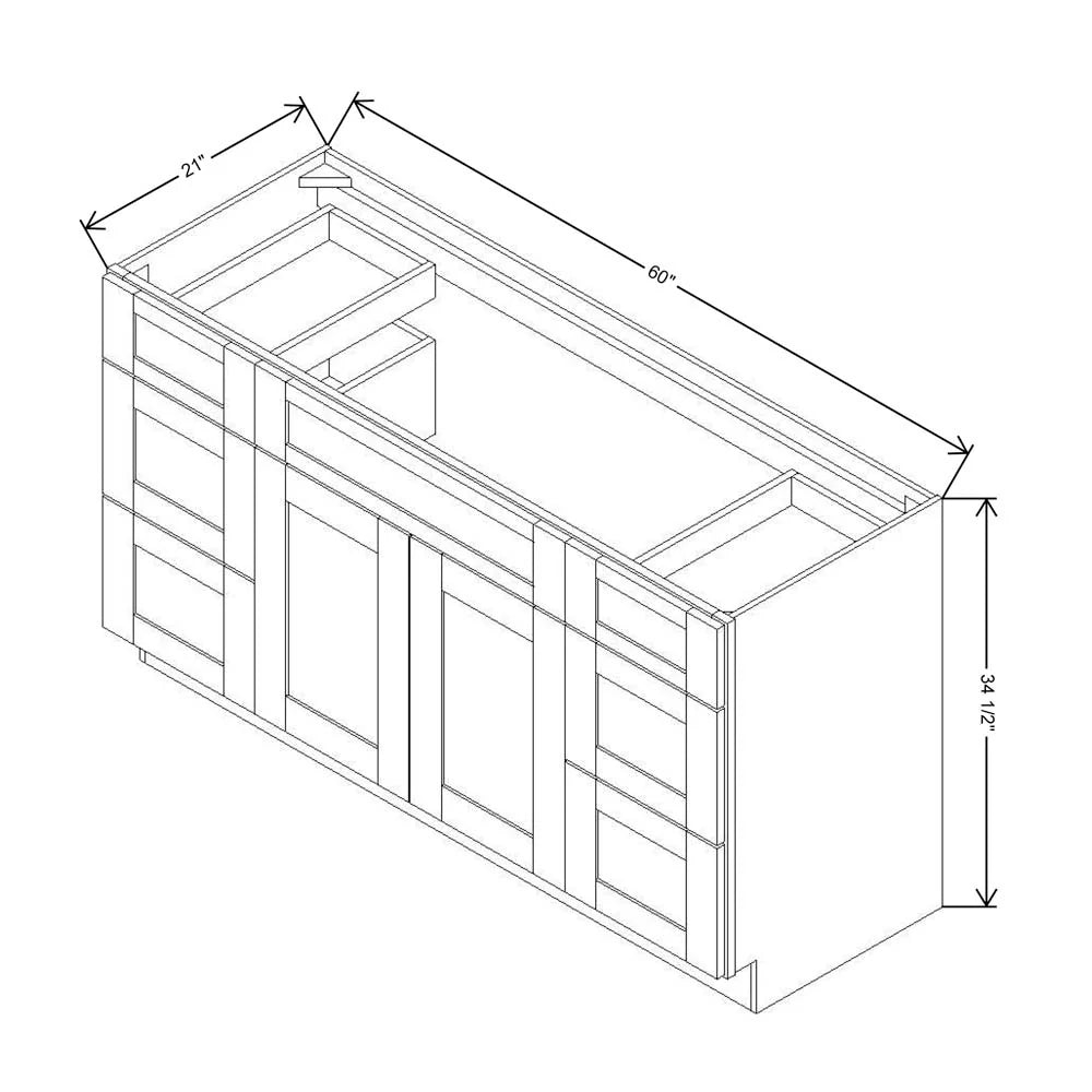 Fabuwood Allure Galaxy Desert Oak 60" W X 34 1/2" H X 21" D Vanity Combo Single Sink Cabinet